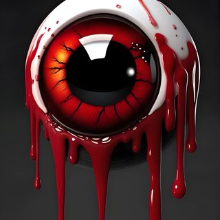 an eye with blood dripping down the side and red paint on it's eyes Halloween Eyeballs Red-01 Killer Eyes, Red Eye Images Hd, Horror Eyes Hd 4k, Creepy Emoji, black