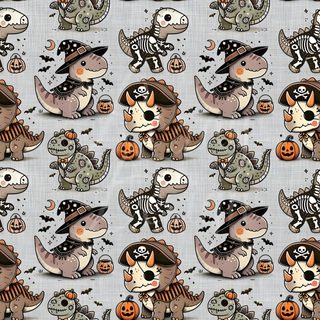 an animal with a hat and pumpkins on it's face is surrounded by other animals Halloween Dinosaur For Nursery Halloween Seamless, Dinosaur Halloween, Halloween Dinosaur, silver