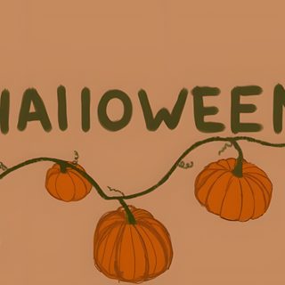 a drawing of pumpkins on a string with the word halloween Halloween Medium Widget Happy Halloween Y'all Meme, Pumpkin Illustration With Text, Great Pumpkin Meme, peru