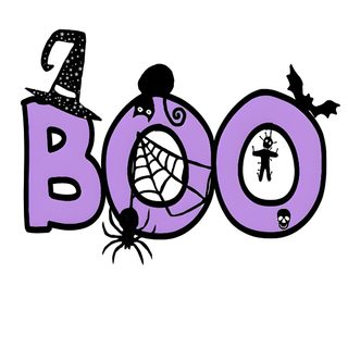 the word boo spelled out in purple with a spider on it's face and witch hat Purple Halloween Boo Calendar Icon, Halloween Desserts, Halloween Cakes, Halloween, Aesthetic Stickers, white