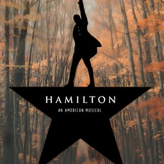 the poster for the musical's production of hamilton Hamilton Halloween dark olive green