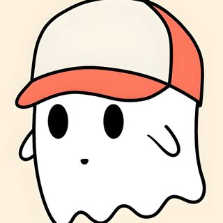a white and red hat with black eyes on top of a light brown square frame Baseball Halloween Cartoon Ghost Drawing Easy, Easy Cartoon Cute Ghost Drawing, Easy Cartoon Ghost Drawing, beige