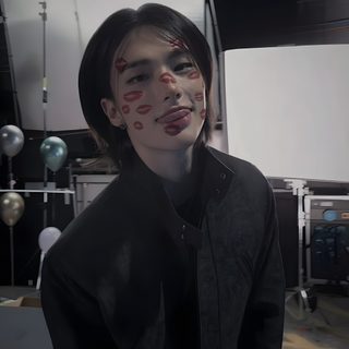 a young man with his face painted red and black, standing in front of a drum set Hyunjin Halloween Hyunjin Joker, Hyunjin Walpaper, Hyunjin And Lee Know, Hyunjin And In, dark slate gray