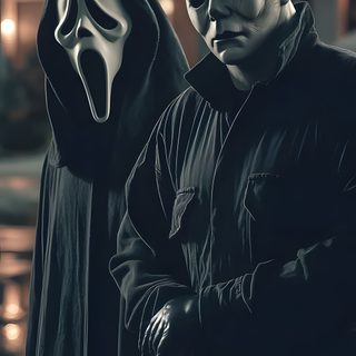 Halloween Hd, Ghostface With Michael Myers, Ghostface Halloween, Michael Myers And Scream, Ghostface And Michael Myers Wallpaper, Horror Wallpapers Iphone, Ghost Face Michael Myers, Michael Myers Ghostface, Michael Myers And Ghostface Wallpaper Halloween 2 Iphone Hd Halloween Hd, Ghostface With Michael Myers, Ghostface Halloween, black