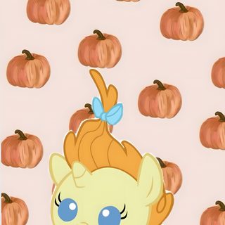 an image of a little pony with pumpkins in the background My Little Pony Halloween antique white