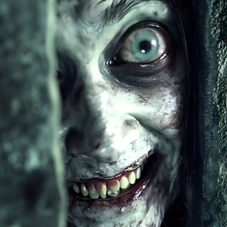 a creepy looking woman with blue eyes peeking out from behind a wall Real Scary Halloween Iphone Real Ghost Picture, Very Creepy Photo, Most Haunted Photo, dark slate gray