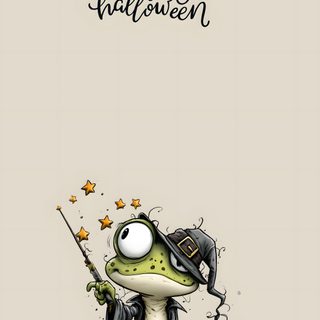a cartoon frog holding a wand and wearing a witches hat with the words happy halloween on it Frog Halloween Frog, Halloween Chocolate, Halloween 1, Halloween Drawings, Halloween Illustration, light gray