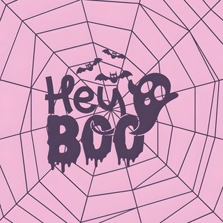 a spider web with the words hello boo on it Cute Halloween Hey Boo Diy Halloween Greeting Card, Halloween Party Decoration Ideas, Halloween Spider Web Design, pink