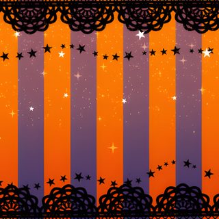 an orange and purple background with stars in the sky on top of it, as well as black lace Halloween Swirls Party Halloween Pattern Background Hd, Halloween Pattern, Purple Halloween Pattern Design, saddle brown