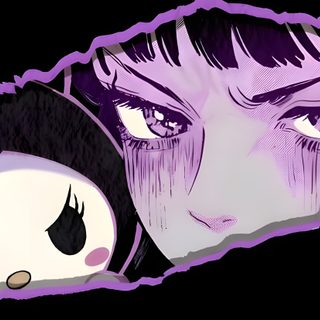 an image of a woman with her eyes closed next to a panda bear and skull Desktop Kuromi Halloween Desktop Kuromi Windows, Purple Desktop 1920x1080, Desktop Hd Dark, dark slate gray
