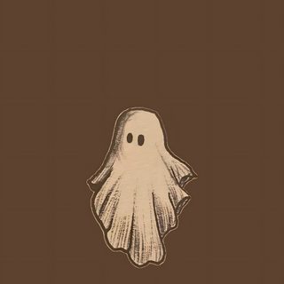 an image of a ghost floating in the air Halloween Tan And Black Vintage Halloween Aesthetic, Vintage Halloween, Halloween Vintage, dark olive green