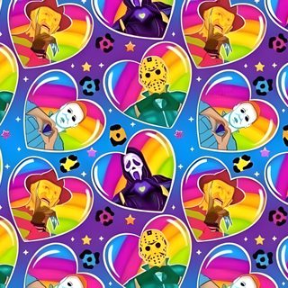 an image of a colorful background with cartoon characters Lisa Frank Halloween Candy Christmas Decorations, Lisa Frank Raccoon Iphone, 90s Lisa Frank, gray