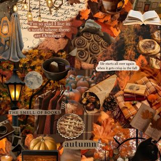 a collage of many different items including pumpkins, books and candles Autumn Aesthetic Halloween Collage September, Autumn Aesthetic Tumblr, Autumn Phone, saddle brown