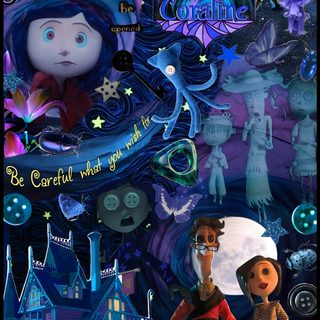 an image of a poster with people and animals on it's sides, in the background Halloween Iphone Coraline Mode, Backgrounds Coraline, Coraline Iphone, dark slate gray