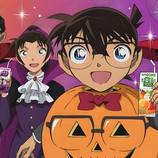 an animated image of people dressed up as halloween characters with pumpkins and jack - o'- lanterns Detective Conan Halloween Detective Conan Christmas, Detective Conan Halloween, Detective Conan The Bride Of Halloween, sienna