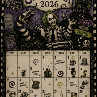 a calendar with an image of a skeleton on it Halloween Calendar Halloween, dark olive green