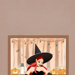 a woman dressed as a witch sitting on top of a table next to pumpkins Basic Witch Halloween Basic Witch Halloween, Halloween Girl Aesthetic, Disney Princess Halloween Background, rosy brown