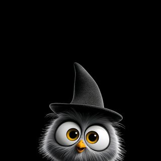an owl wearing a witches hat and sitting on a blue object in front of a black background Halloween Owl Hd Popular, Cute Owl, Android, Cool Walls, Aesthetic Art, Art, black