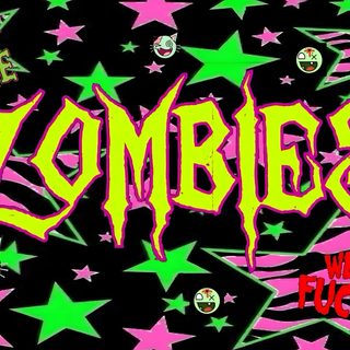 the word zombies surrounded by stars and smiley faces in neon pink, green, and black Scenecore Halloween Scene Zombie Aesthetic, Scene Tablet, Zombie Pc, 2000s Pc Background, black