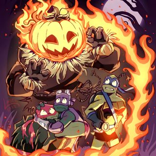 an animated halloween scene with pumpkins and characters in front of a large fireball Tmnt Halloween Tmnt Ghost, Tmnt Beach, Ninja Turtle Ghost, Teenage Mutant Ninja Turtles Bayverse, sienna