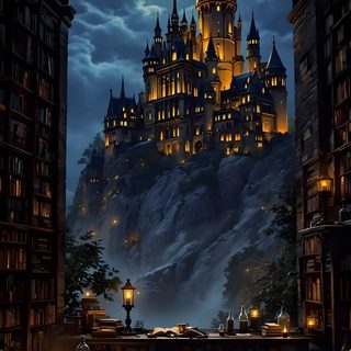 the hogwarts castle is lit up at night in front of a full moon Harry Potter Halloween Iphone Hogwarts Background, Wizard Castle, Harry Potter Animated, black