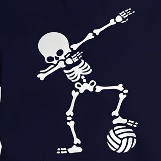 a skeleton playing with a ball of yarn on a dark blue hoodie that says volleyball Volleyball Halloween Pop Art, Art, Vinicius Jr, Cricut, Roberto Firmino, Fictional Characters, black