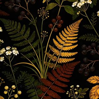 an image of plants and flowers on a black background that is seamlessly grouped together Halloween Plant Flower Green, Black And Olive Green, Dark Subtle, Plant Phone, Rustic Phone,