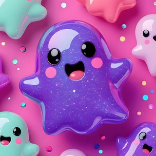 there are many little ghost cookies on the pink surface with confetti sprinkles Halloween Slime Pink Ghost, Pink Fridge, Phone Pastel, Henna Art Designs, Color Iphone, Jelly, medium orchid
