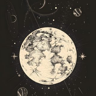 the earth is surrounded by stars and planets in black and white, as well as an image Halloween Space Astronomy Poster Ideas, Aesthetic Space Widgets, Astronomy Design, Vintage Astronomy, black