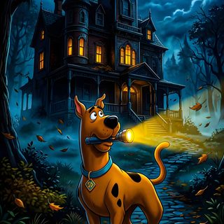 a cartoon dog is standing in front of a house with a full moon behind it Halloween Scooby Doo Original Scooby Doo, Scooby Dooby Doo, Spooky Scooby Doo, Scooby Doo Mansion, black