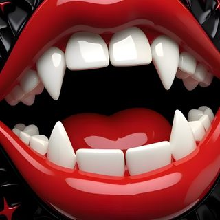 a close up of a person's mouth with white teeth and vampire masks on it Halloween Teeth maroon