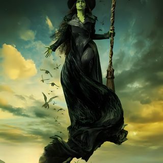 a woman dressed as a witch flying through the air with a broom in her hand Wicked Halloween Glinda The Good Witch, Unique Iphone, Figurines De Moda, dark olive green