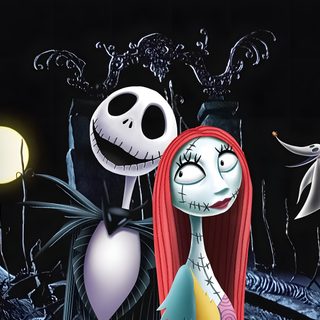 a cartoon character with long red hair standing next to a skeleton Disney Halloween Desktop Jack And Sally Heart, Sally Nightmare Before Christmas Heart, Sally Images, black