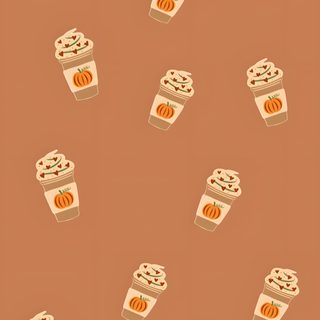 coffee cups with pumpkins on them are arranged in the shape of an orange background Cute Halloween Coffee peru