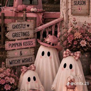 two white pumpkins sitting next to each other in front of a sign that says boo cute to spook Rose Gold Girly Cute Halloween Cozy Halloween Aesthetic, Halloween Cute Aesthetic, Cute Halloween Backgrounds, dim gray