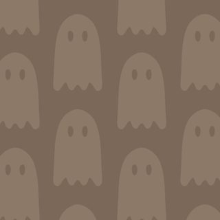 a brown background with lots of white ghost heads Cute Brown Halloween gray