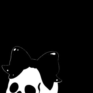 a black and white skull with a bow on it's head in the dark Black And White Halloween Skulls In Bow black