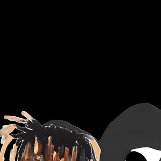 a drawing of a person wearing a mask Halloween Juice Wrld black