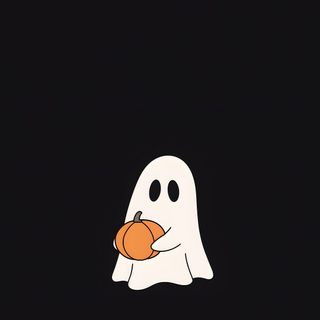 a ghost with a pumpkin in its hand Halloween Smartwatch Halloween Watch Face, Simple Halloween Iphone, Iphone Pumpkin And Ghost, Geist, black