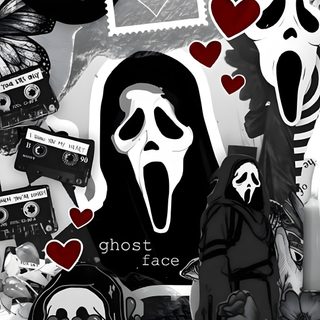 some stickers that are all over the place Cute Halloween Ghostface Ghostface Aesthetic, Ghost Face Aesthetic, Halloween Iphone Backgrounds, dark slate gray