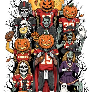 Get into the gameday spirit with this vibrant Halloween football illustration! Perfect for Chiefs fans, this spooky-cute art brings fun to your decor, party invitations, or digital collection. Celebrate both Halloween and your team with unique, vintage-style fan art. A must-have for any football lover looking for festive and spirited visuals. Go Chiefs! Spooky Decor, Halloween Borders, Halloween Floral, Free Halloween Costumes, Whimsical Halloween, Halloween Themed Football Posters, Football Art, Kc Chiefs Pumpkin, Halloween Magic Chiefs Halloween Spooky Decor, Halloween Borders, Halloween Floral, Free Halloween Costumes, dark salmon