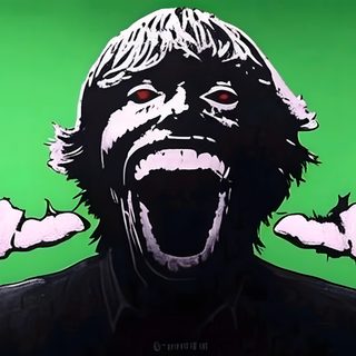 a painting of a man with his mouth open and hands out in front of him 67 Halloween Pc, Screen, Cute Drawings, Green, Memes, Drawings,