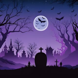 a graveyard with bats and tombstones in the background at night, under a full moon Halloween Vector Graveyard Memes, Halloween Backgrounds, Background Banner, Graveyard, midnight blue