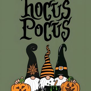 two witches sitting next to each other in front of a green background with the words hocps Halloween Gnome Ideas Halloween, Halloween Backgrounds, Gnome, Autumn Phone, dim gray
