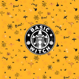 the starbucks logo on an orange background with stars and boo boo boo boo boo boo boo boo Halloween Starbucks Starbucks Themed Phone Background, Halloween Backgrounds, Halloween, goldenrod