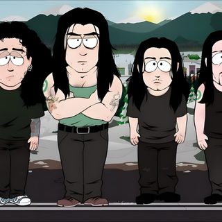 three men with long hair and glasses standing in front of a sign that says, Type O Negative And Pantera On Halloween Male Matching Pfps, Type O Negative Outfit, Type O Negative Fanart, dark slate gray