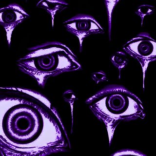 an image of some strange looking eyes in purple and black colors on a black background Purple Purple Edgy Aesthetic Halloween Purple Aesthetic Background, Nghệ Thuật Kinh Dị, Dark Purple, black
