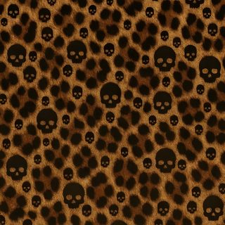 an animal print with skulls on it Halloween Leopard Print Halloween Cheetah Print, Grunge Cheetah Print Background Png, Punk Leopard Print, saddle brown