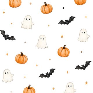 halloween wallpaper with pumpkins and ghost faces on white background for kids'room Halloween Iphone white