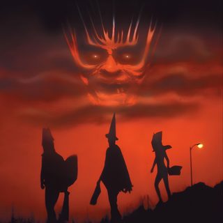 the poster for halloween ii season of the witch, which features two witches in silhouette Halloween Iii Season Of The Witch Halloween 4 Movie, Trick Or Treat 1986 Poster, Halloween 5 Movie, black